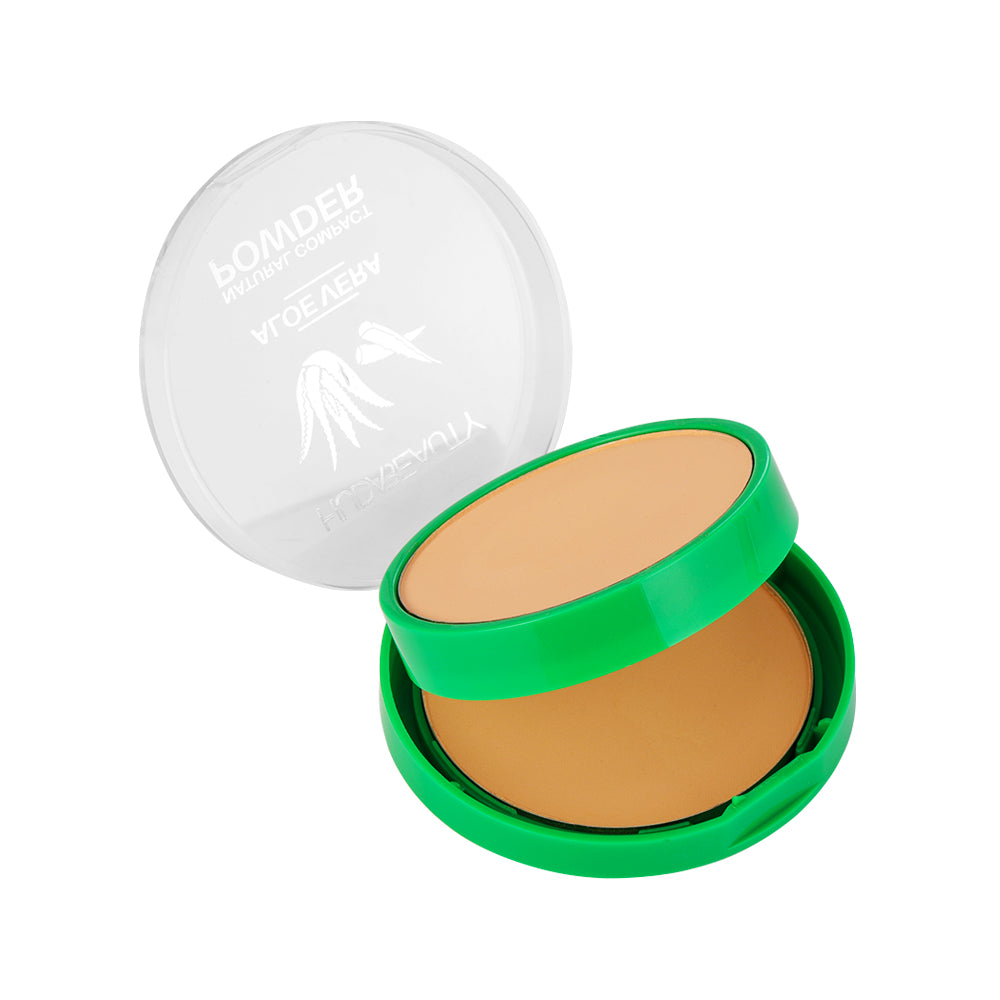 Huda Beauty Aloe Vera Natural Compact Pressed Powder Buildable Sheer to Light Coverage Oil Control Vegan