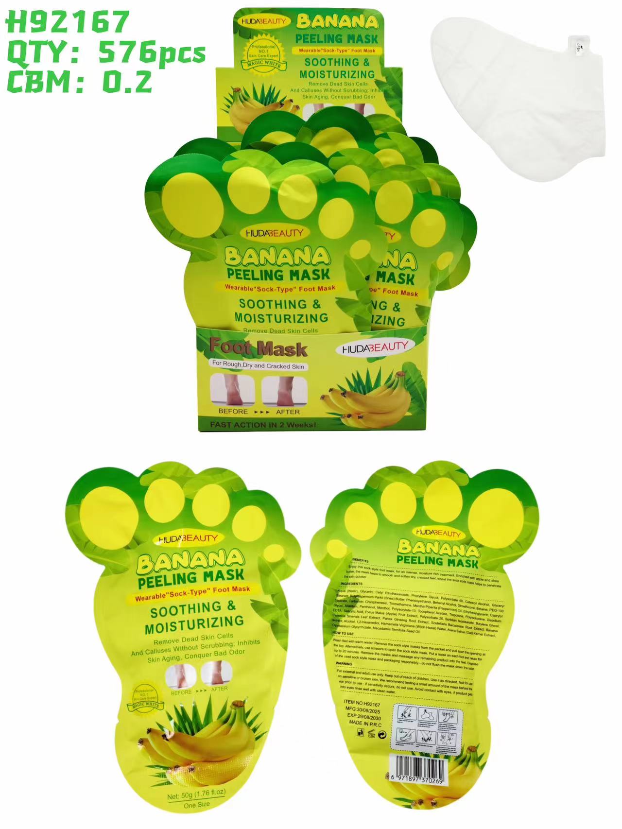 HUDA BEAUTY FOOT PEELING MASK:Glow Up Your Soles