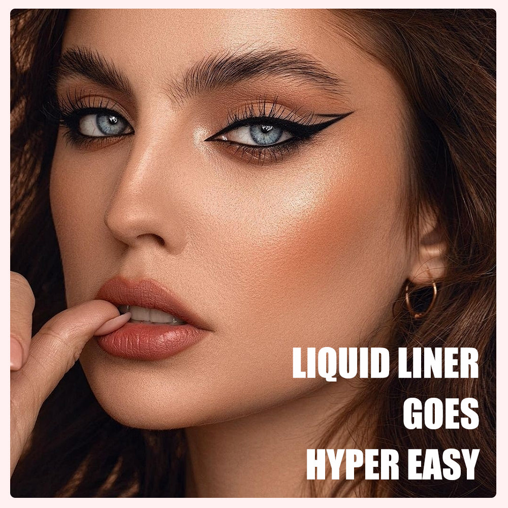 Huda Beauty No-Skip Eyeliner, Waterproof Formula, Black Liquid Liner Pen, Matte Finish, Long Lasting, Smudge-proof, Transfer-proof
