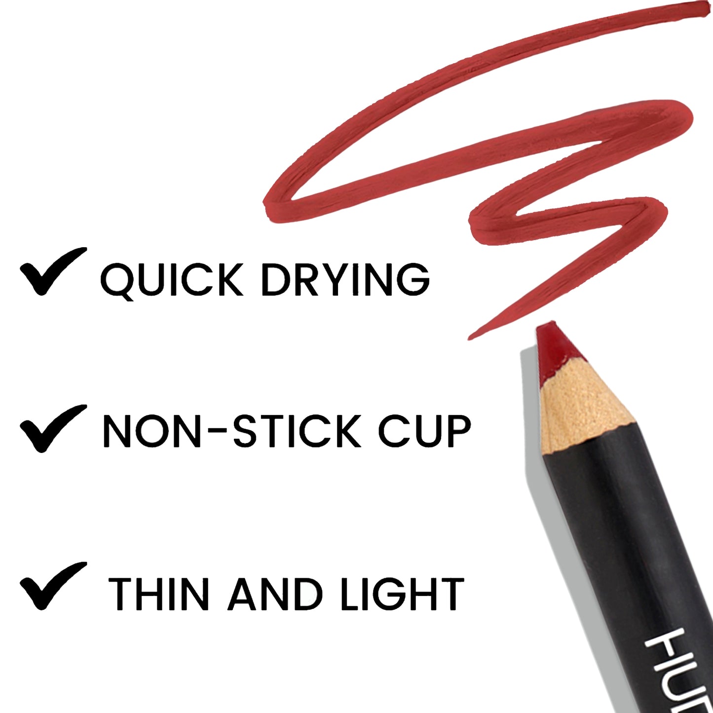 Huda Beauty Lip Pencil - Long Lasting Lip Liner Pencil, Makeup Lip Liner & Lip Pencil Sharpener,  Vegan & Cruelty-Free All-Day Wear Lip Definition