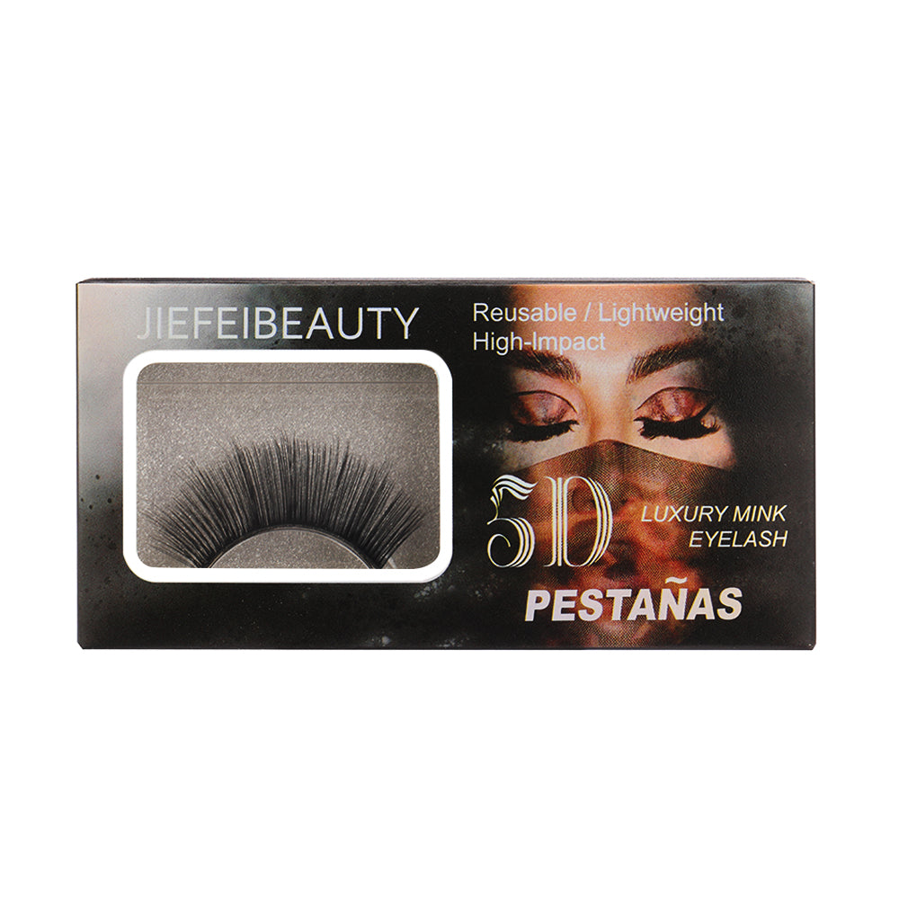 Jiefei Beauty So Natural False Eyelashes  , Cruelty Free, Vegan, Contact Lens Friendly, Easy to Apply,  Reusable Strip Lashes