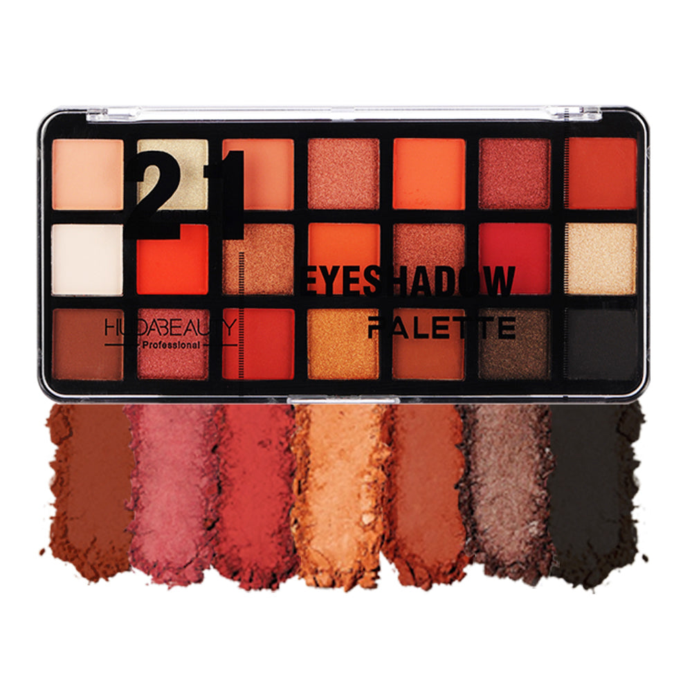 Huda Beauty Professional 21 Colors Nude Eyeshadow Palette Long Lasting Natural Colors Eye Shadows Cosmetics Gift Kit