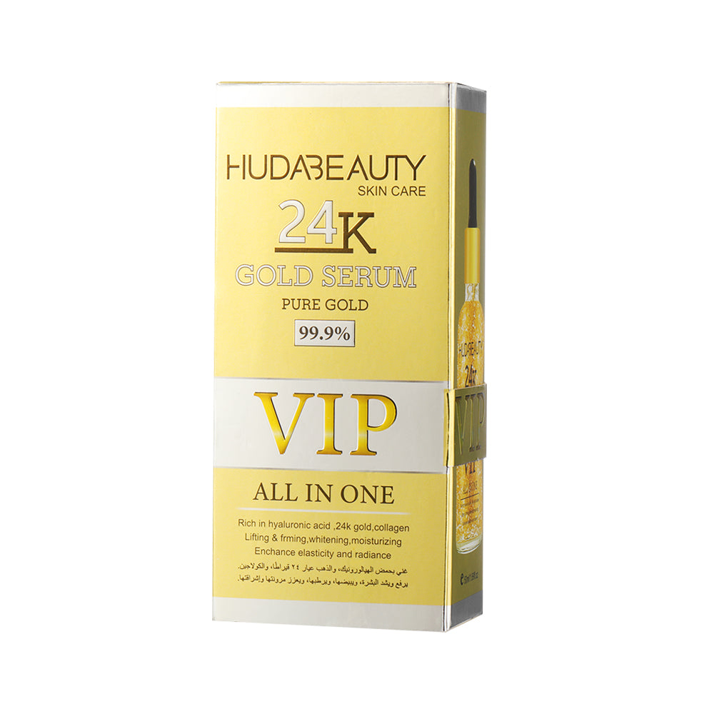 Huda Beauty 24K Gold Serum for Face,Skin Brightening Anti Aging Face Serum Moisturizer with Vitamin C,Hyaluronic Acid & Argan Oil for Dark Spots & Fine Lines, Skin Care Glow Collagen Booster Serum