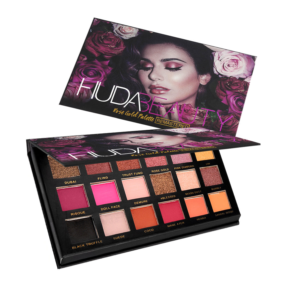 Huda Beauty 18 Colors Eyeshadow Palette Makeup Cruelty Free  High-Pigment Eye Makeup with a Long-Wearing Formula
