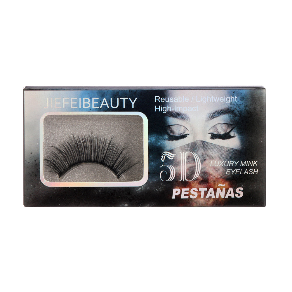 Jiefei Beauty So Natural False Eyelashes  , Cruelty Free, Vegan, Contact Lens Friendly, Easy to Apply,  Reusable Strip Lashes