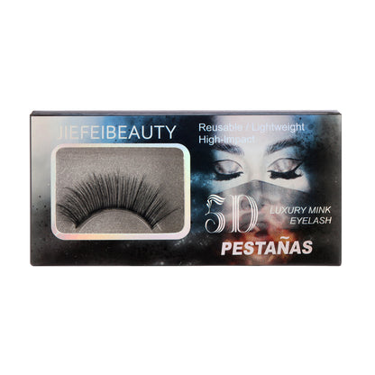 Jiefei Beauty So Natural False Eyelashes  , Cruelty Free, Vegan, Contact Lens Friendly, Easy to Apply,  Reusable Strip Lashes