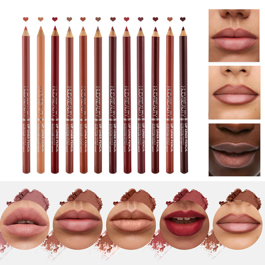 Huda Beauty Lip Liner Pencil, Highly-Pigmented Pencil For Shaping & Sculpting Lips, Semi-Matte Finish, Vegan & Cruelty-Free