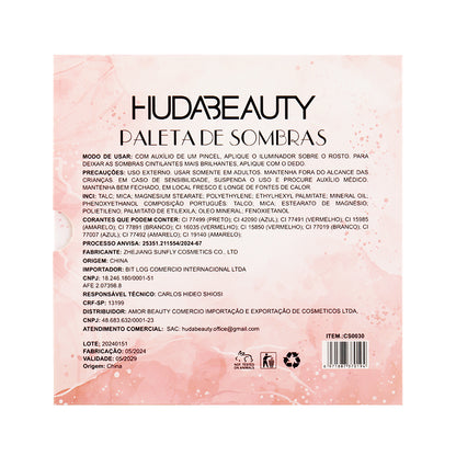 Huda Beauty Eyeshadow Palette Long-lasting Wear, Travel Makeup with Mirror Cruelty Free
