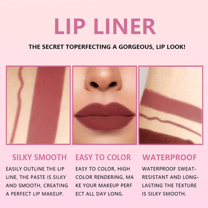 Huda Beauty Lip Liner Pencil, Highly-Pigmented Pencil For Shaping & Sculpting Lips, Semi-Matte Finish, Vegan & Cruelty-Free