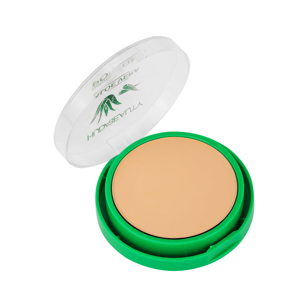 Huda Beauty Aloe Vera Natural Compact Pressed Powder Buildable Sheer to Light Coverage Oil Control Vegan