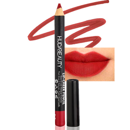 Huda Beauty Lip Pencil - Long Lasting Lip Liner Pencil, Makeup Lip Liner & Lip Pencil Sharpener,  Vegan & Cruelty-Free All-Day Wear Lip Definition