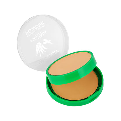 Huda Beauty Aloe Vera Natural Compact Pressed Powder Buildable Sheer to Light Coverage Oil Control Vegan