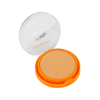 Huda Beauty Vatamin C Natural Compact Matte Pressed Powder Makeup & Setting Powder Buildable Coverage Vegan