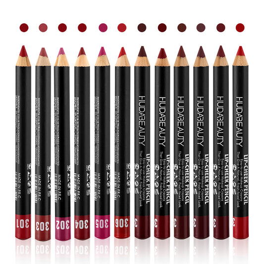 Huda Beauty Lip Pencil - Long Lasting Lip Liner Pencil, Makeup Lip Liner & Lip Pencil Sharpener,  Vegan & Cruelty-Free All-Day Wear Lip Definition