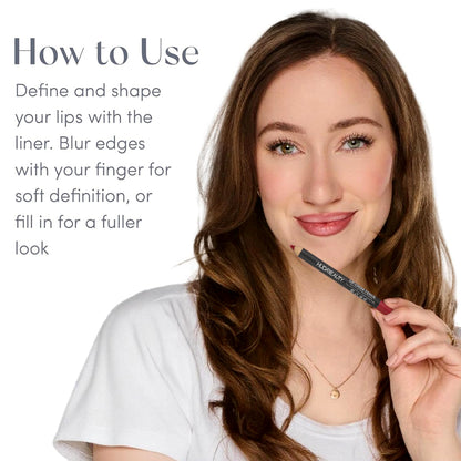 Huda Beauty Lip Pencil - Long Lasting Lip Liner Pencil, Makeup Lip Liner & Lip Pencil Sharpener,  Vegan & Cruelty-Free All-Day Wear Lip Definition