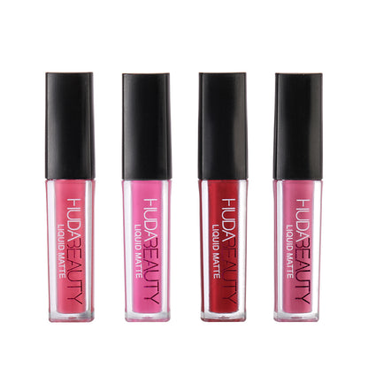 Huda Beauty 4 HAND-PICKED MINI LIQUID MATTE LIPSTICKS Minis Shiny Non-Sticky Lip Gloss 4x0.064 Fl Oz