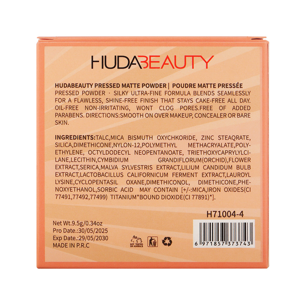 Huda Beauty PRESSED MATTE ULTRA MATTE FOUNDATION POWDER Sheer-to-Full Coverage