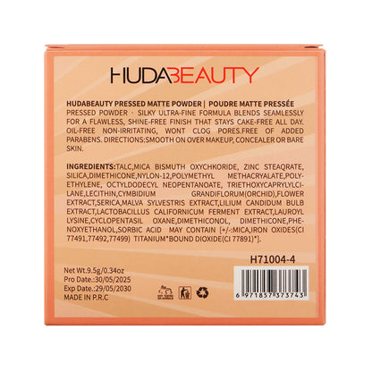 Huda Beauty PRESSED MATTE ULTRA MATTE FOUNDATION POWDER Sheer-to-Full Coverage