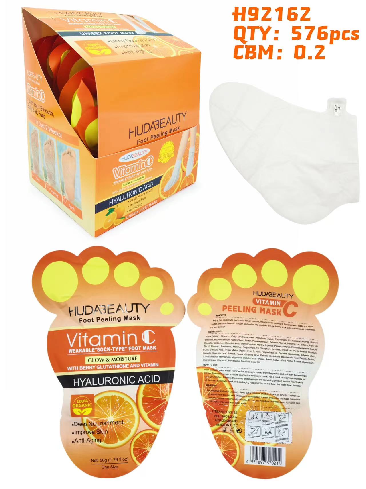 HUDA BEAUTY FOOT PEELING MASK:Glow Up Your Soles