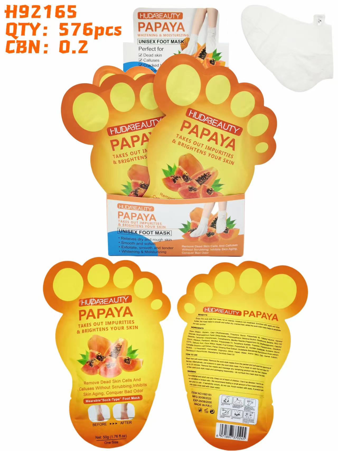 HUDA BEAUTY FOOT PEELING MASK:Glow Up Your Soles