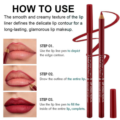 Huda Beauty Lip Liner Pencil, Highly-Pigmented Pencil For Shaping & Sculpting Lips, Semi-Matte Finish, Vegan & Cruelty-Free